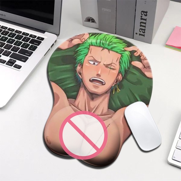 Gaming Mousepad Well-Built Man Mouse Pad 3D Anime Wrist Rest Desk Mat Soft Mouse Mat Silicon Gel Desk Pad Anti-Slip Office Mat with Wrist Support