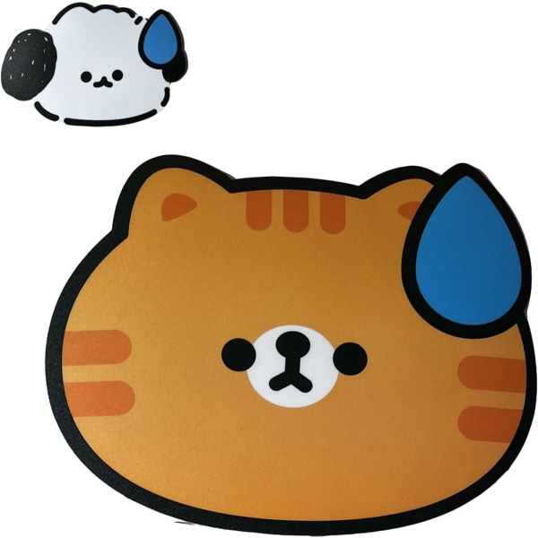2-pack söt musmatta, Kawaii K-pop/japansk musmatta, anpassningsbar vattentät PVC-matta, estetikdyna för hemmakontorsdator Laptop, katt