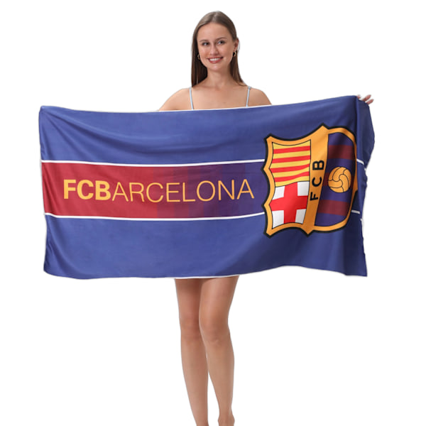 70x140cm FC Barcelona håndklæde - Absorberende badehåndklæde - Mikrofiber - Praktisk hurtigtørrende håndklæde