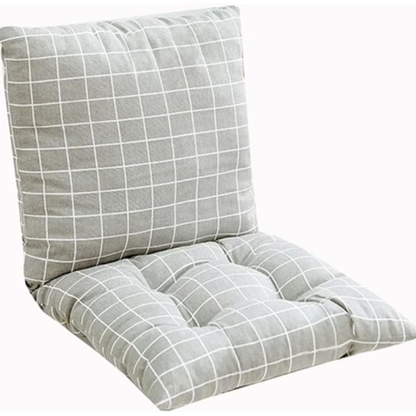 Tuolin tyyny selkänojalla, ylelliset neliömäiset istuintyynyt, mukava hengittävä puutarhaistuintyyny, pestävä, harmaa ristikko