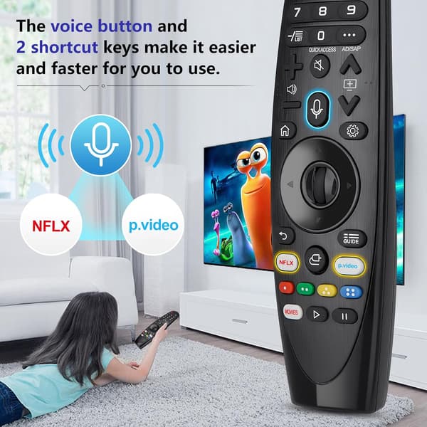 2025 Latest Model Voice-Controlled Magic Remote Replacement for LG TV, Compatible with LG Smart OLED ThinQ WebOS TVs for AKB75855501 AN-MR24