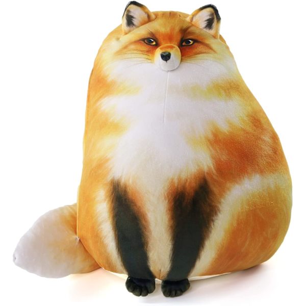 Kissa, kettu, pesukarhu pehmolelu tyyny, söpö eläimet pehmeät pehmolelut, kissanpentu pehmolelu heittotyyny nukke iso lelu lahja tytöille pojille (Kettu - 36cm/14in)