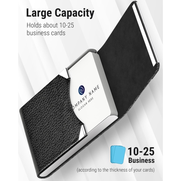 Käyntikorttiteline Miesten tai Naisten Taskuinen käyntikorttiteline Metallinen ohut käyntikorttipidike RFID-estopidike Magneettinen suljin-musta