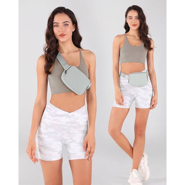 Unisex Mini Vyölaukku Säädettävällä Hihnallla Pieni Fanny Pack Treeniin Juoksuun Matkustamiseen Vaellukseen, Vaaleanharmaa