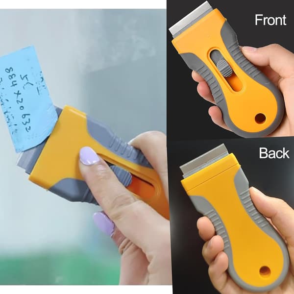 1 pc Induction Hob Scraper with 10 Replacement Blades, Vitroceramic Scraper, Scraper Blade, Scraper, Retractable, compatible Cleaning, Windows, Stove