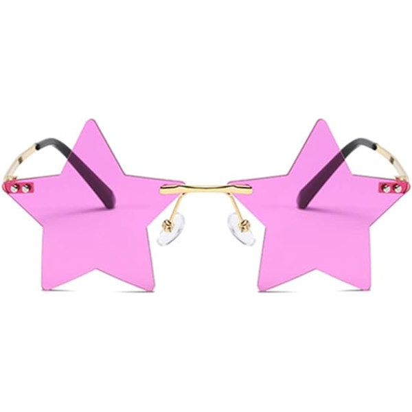 Rimless stjerneformede solbriller Personlighed Solbriller til kvinder/mænd Festbriller personlighed pentagram briller