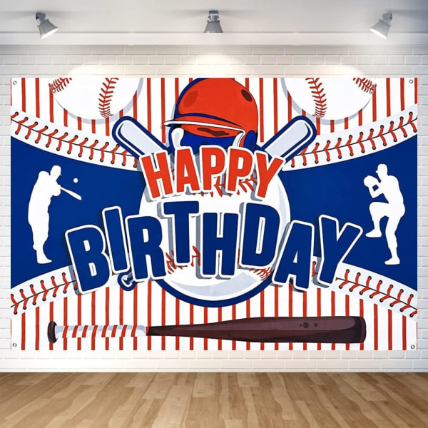 5*3 FT, Baseball-tema bursdagsfestdekorasjon Baseball Happy Birthday Bakgrunn Fotobakgrunn for Baseball-festdekorasjoner Festartikler