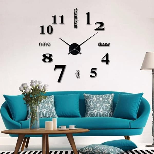 3D Clock Hands Simple Wall Clock Large Clock Pointer Living Room Bedroom Office Wall Clock Decoration