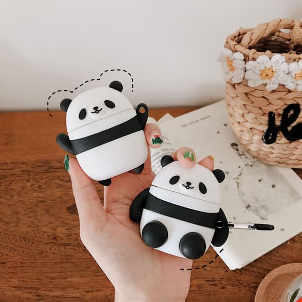 2 søde par-panda AirPods-etuier Apple 1/2 Generation Bluetooth w