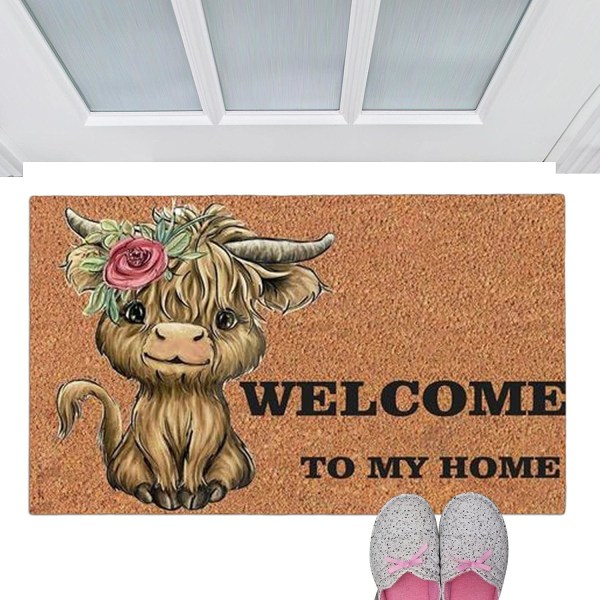 Highland Cow mattor för badrum - Halkfria ko mattor för kök, 11,81 x 7,87 x 0,78 tum Rustik lantgårdsmatta, Sovrumsmatta från Jomewory