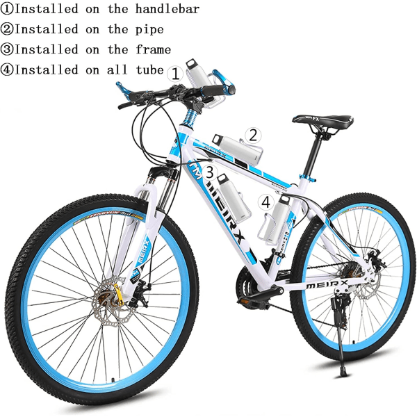 Vattenflaskhållare för cykel, 2-pack hållarfäste för mountainbike MTB landsvägscykel, cykeltillbehör, tillverkad av lätt aluminiumlegering (svart)