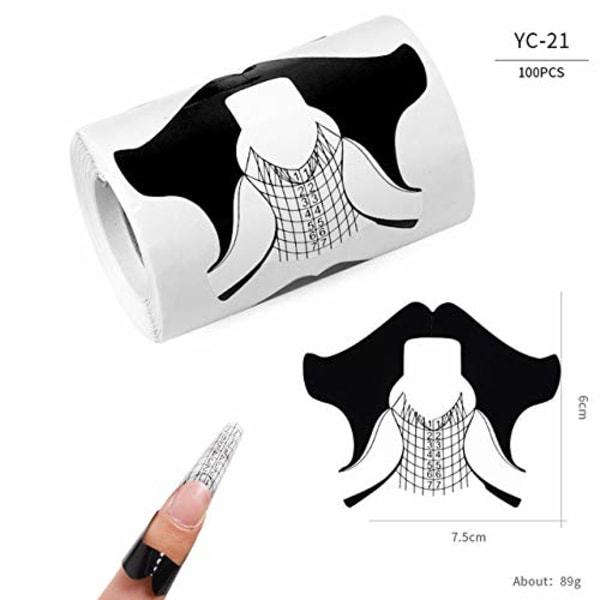 Nail Form Tips 400 st Shape Nail Art Akryl Extension Nail Forms Stickers Extension Builder Form Stencil Manikyr Tool DIY Home Salon Supplies