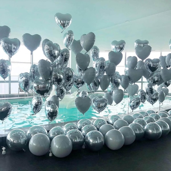 10 stk sølvfolie hjerteformede ballonger 18 tommer hjerte mylar ballonger for baby shower bryllup Valentine dekorasjoner kjærlighet ballonger fest dekorasjoner