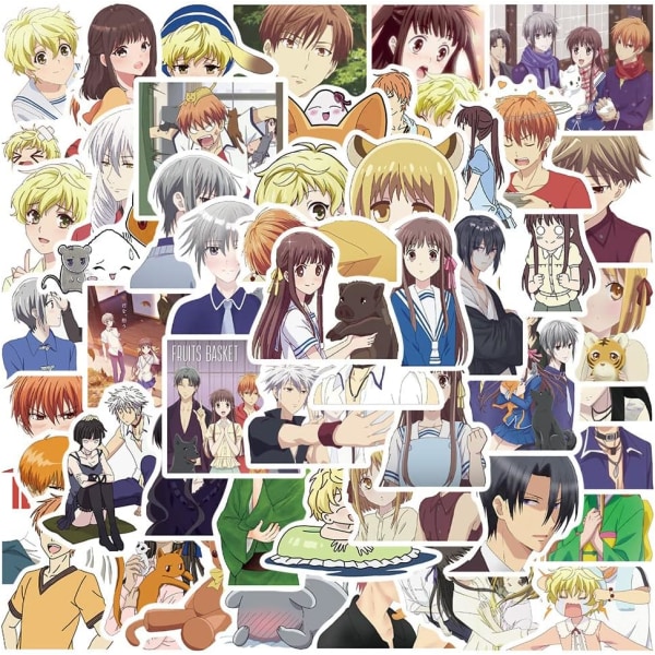 50 stk Frugtkurv Anime Stickers Vinyl Decal til Laptop Scrapbog Kuffert Fest Vandflaske Cykel Bagage Telefon Bumper Teen Børn Gave Decor
