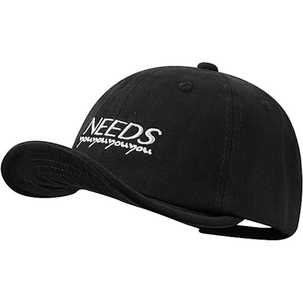 Mænd og kvinder baseball caps kort hat bomuld broderet klassiske hatte justerbar sport cap let åndbar golf udendørs cap sommer hat（sort）