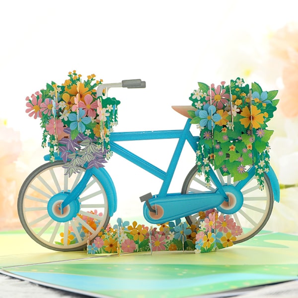 Pop-up-kort, Bicycle Floats pop-up-kort, lantlig stil, lämplig för alla tillfällen, med kuvert och lapp 6\" x 8\" (Bicycle Floats)