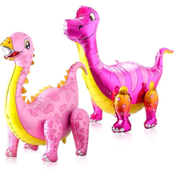 Stor lyserød dinosaurballon - 35 tommer | Dinosaurballoner til fødselsdagsfest | Pink Dinosaur Party Supplies Dinosaur Party Decorations