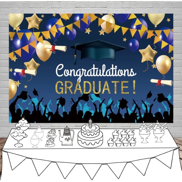 7x5ft Klasse av 2023 Graduation Bakgrunn Gratulerer Graduate Prom Party Dekorasjoner Banner College High School Graduation Celebration Party Banner