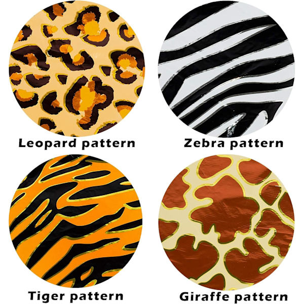 20 stk. Runde aluminiumsfolie balloner Tiger leopard Zebra mønster Helium ballon Jungle dyr festartikler Dyreprint balloner, 18 tommer