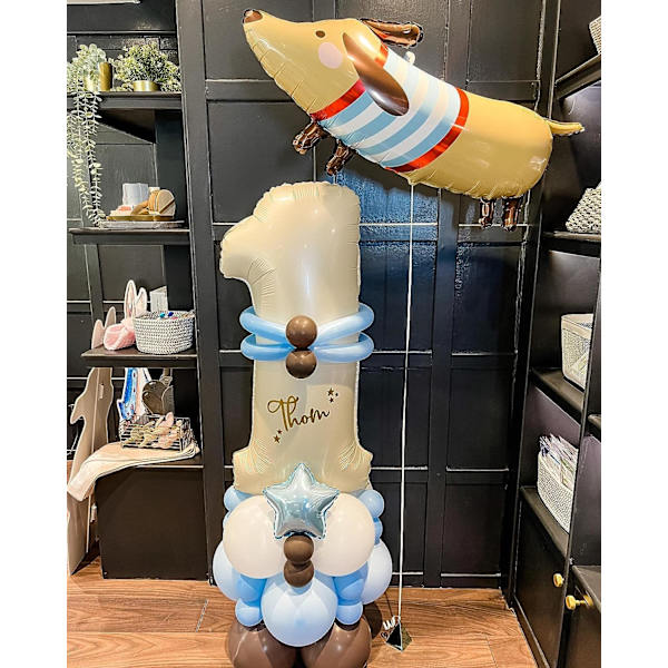 Store 35 tommers dachshund ballonger folie helium valp hund formet dyr ballonger for dyr kjæledyr hund tema bursdagsfest dekorasjoner rekvisita (pakke med 4)