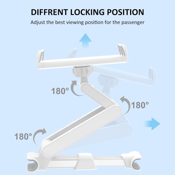 360° vridbar bilhuvudstödsfäste, justerbart bilbaksätesfäste, kompatibel med alla 4\"-12\" surfplattor, mobiltelefoner, iPad Air Mini, Samsung