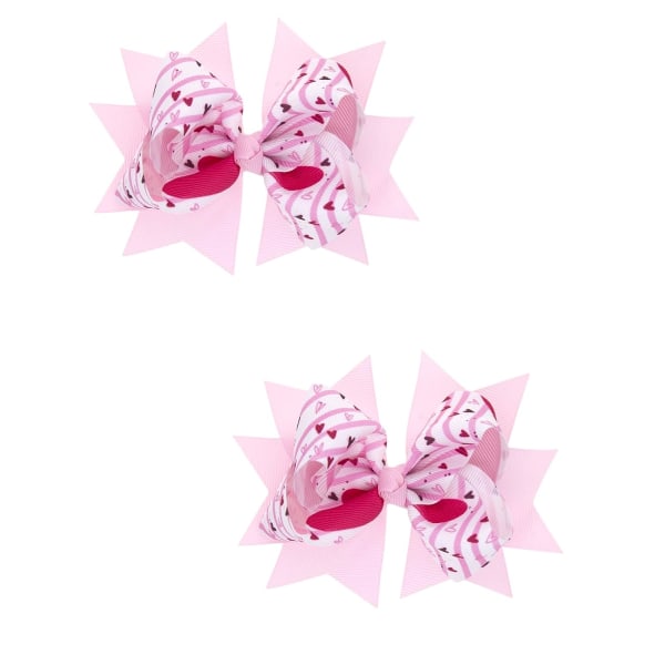 2 stk Sløjfe hårspænder Bånd Sløjfe hårnåle Boutique hårtilbehør til børn piger (pink)