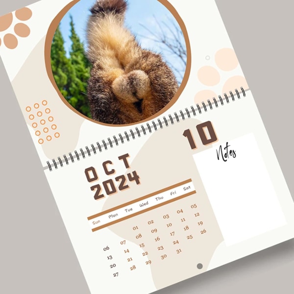 Kissan kalenteri 2024 | Kissan reikäkalenteri kepponen lahjaksi | Riippuva seinätaide kuukausittainen perhekalenteri | Hauskoja ja hauskoja lahjoja aikuisille-A