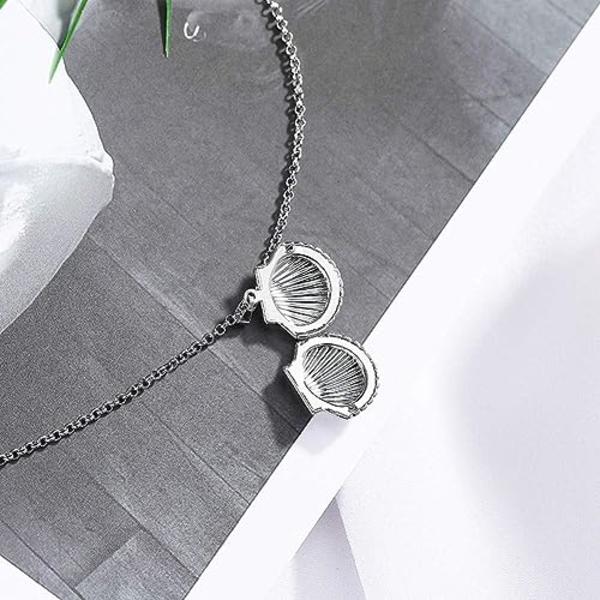 Seashell Locket Charm Halskæde til Kvinder Piger, Nautisk Strand Havskalstil, Justerbar Lang Kæde Choker Vedhæng Halskæder Smykker