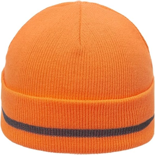 Miesten talvihattu, toimiva pipo, unisex, toimiva pipo, heijastava neulottu hattu, aikuiset, työ ja juoksu, lämpimät hatut päähineisiin, oranssi