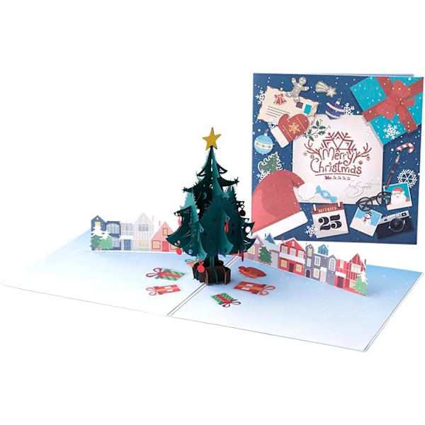 Paper Spiritz Julekort med Juletrær i 3D, Håndlaget Julekort med Juletrær i 3D, Julekort med Juletrær i 3D, Julekort med Juletrær i 3D, Julekort med Juletrær i 3D