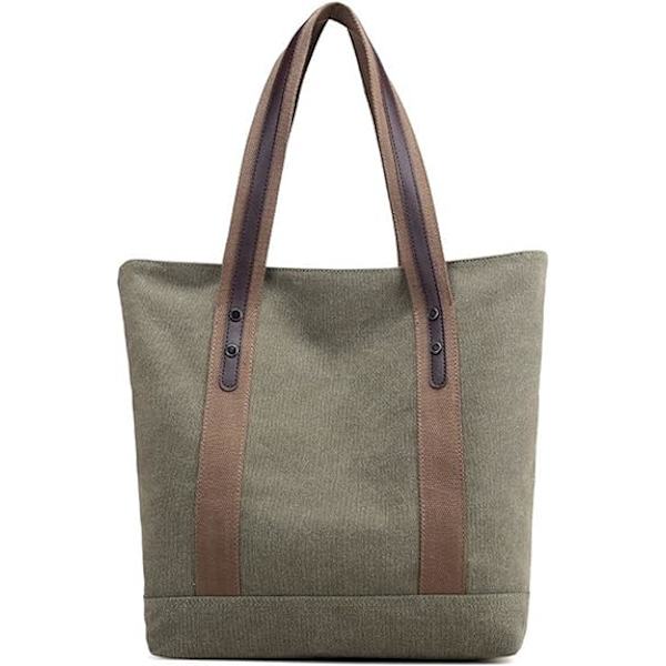 Kvinder Lærred Skuldertasker Retro Casual Håndtasker Arbejde Taske Tote Punge