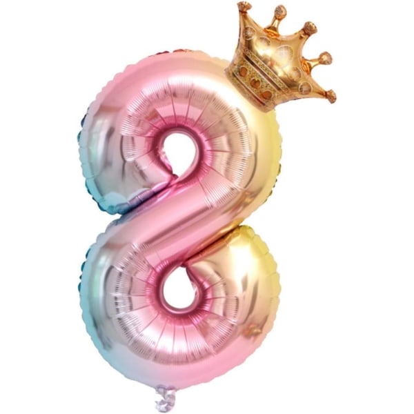 Alumiinikalvo 32 tuuman numero (8), kruunu alumiinifolio numero ilmapallo, syntymäpäiväjuhlien koristelu kaasu ja hääpäivän ilmapallo teemajuhlat.