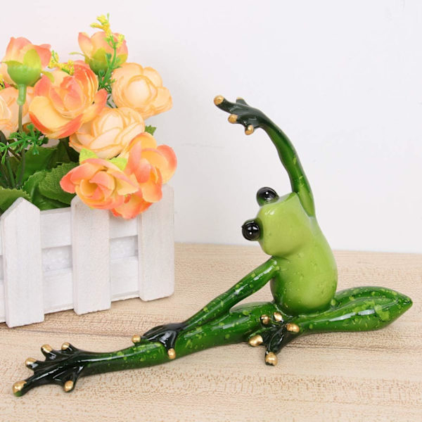 Miniature Figurer Yoga Frø Frø Have Statue Sjov Frø Skulptur Gaver til Mikro Landskab Fe Have Rustikke Dekorationer