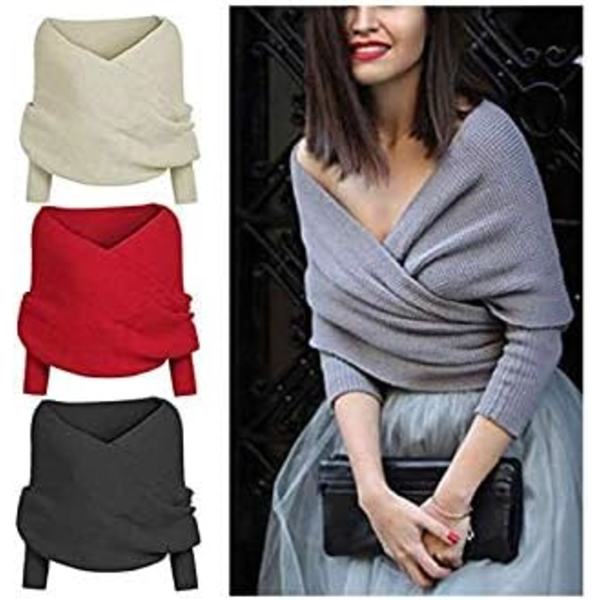 Dam Knit Sweater Toppar Halsduk Vinter Halsduk Vinter Sjal Wrap Halsduk med Ärm Wrap Halsduk Sjal Halsdukar