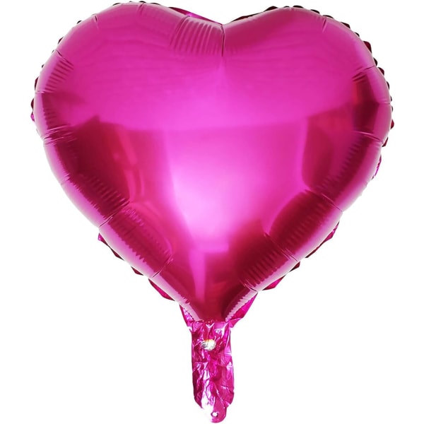 10 kpl Hot Pink Foil Sydämen muotoiset Ilmapallot 18 Tuumaiset Kuuman Pinkki Sydänpallot Baby shower Häät Ystävänpäivä Koristeet Love Balloons