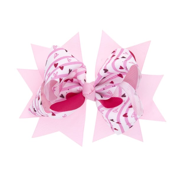 2Pcs Bow Hair Clips Ribbon Bowknot Hairpins Boutique Hair Accessories For Kids Girls (Pink)