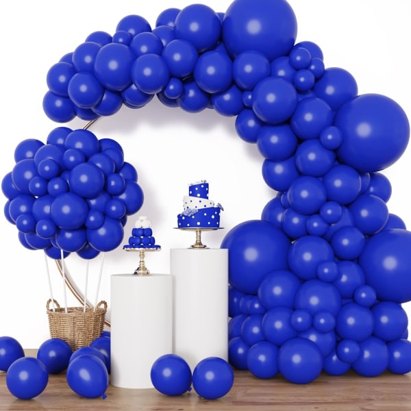 129 kpl Royal Blue Balloons eri kokoja 18 12 10 5 tuumaa Garland Archille, Blue Balloons