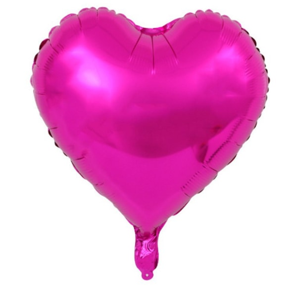 10 st Hot Pink Folie Hjärtformade Ballonger 18 Inch Hot Pink Heart Ballonger För Baby Shower Bröllop Valentine Dekorationer Kärleksballonger