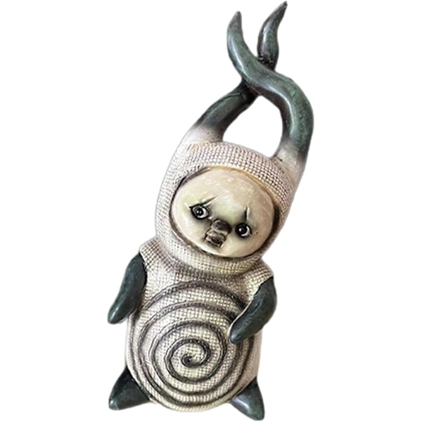 Halloween-statue - Halloween-harpiksstatuer, Halloween-haveindretning, mini-harpiks-halloween-figurer, alfedukke