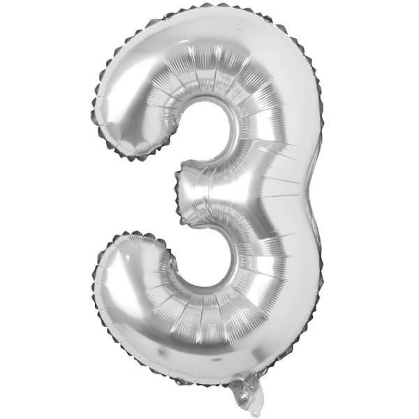 40 tommer brevballoner sølv alfabet nummer ballon folie Mylar fest bryllup (tre)