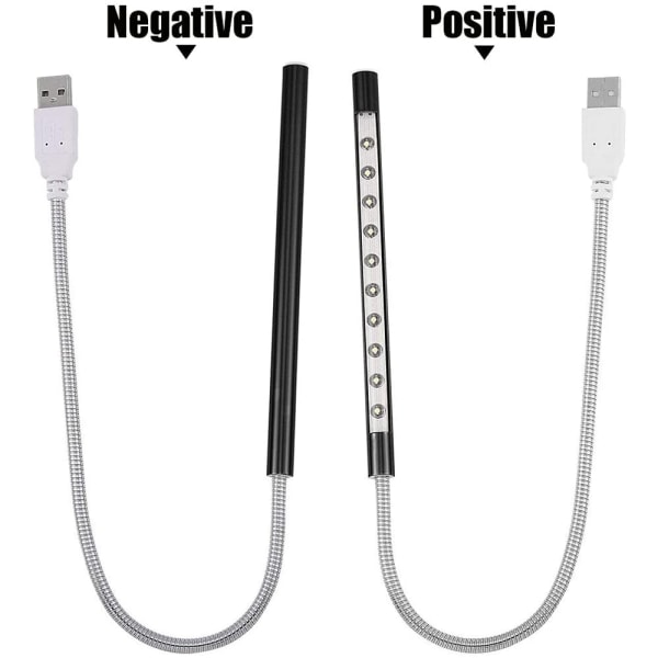 Let USB LED 5V 1W 10 LED Lang Gåsehals Touch Dimmer Lampe Bærbar Computer Tastatur Nattelys - Sort