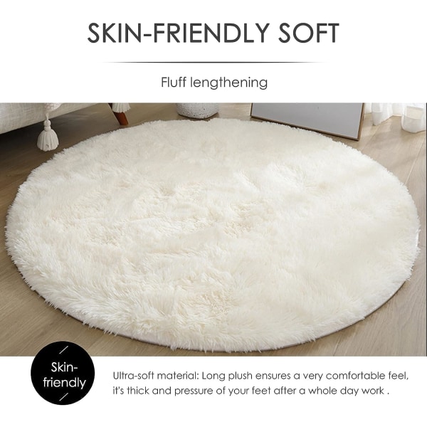 Rundt tæppe, moderne shaggy gulvtæppe, soveværelse sengetæppe, behagelig blød skridsikker shaggy gulvmåtte, fluffy tæppe, grøn, 60cm/24inch