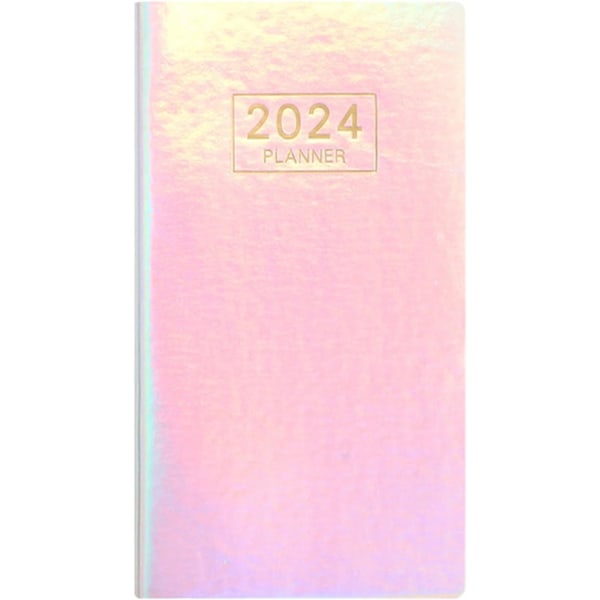 2024 Fickplanerare/Fickkalender, Vecko- och Månadsplanerare från Jan 2024 till Dec 2024, Agenda Planner och Schemaläggare(Silver,2st)