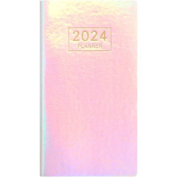 2024 Lommekalender/Lommekalender, Ugentlig & Månedlig Planlægger fra Jan 2024 til Dec 2024, Dagbogsplanlægger og Planlægningsorganisator(Sølv,2stk)