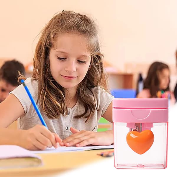 Pencil Sharpener for School and Crafts - An Efficient, Smooth, Durable, and Portable Desk Accessory (Pink) pink