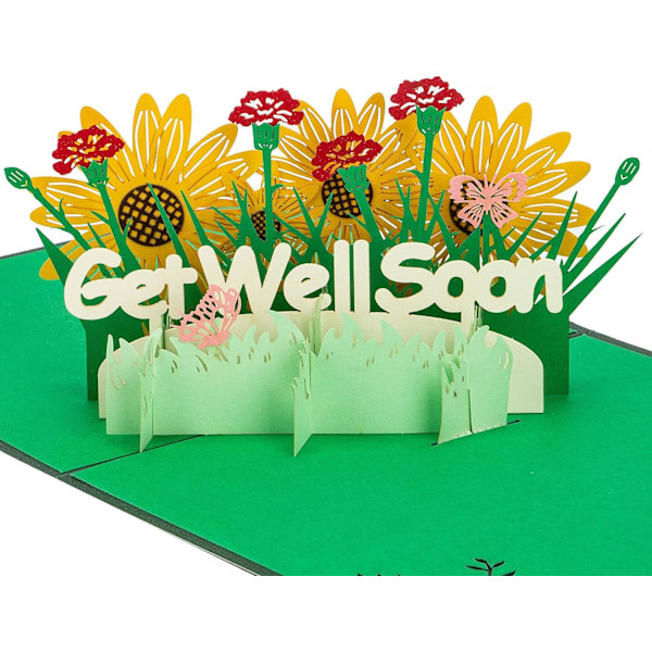 God bed pop-up-kort, 3D-lykønskningskort til god bedring, medfølelseskort, opmuntringskort, hurtig bedring til familie, venner og kolleger