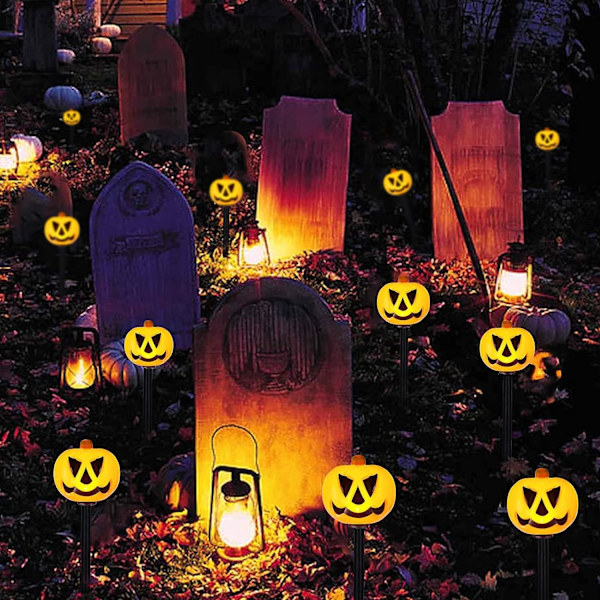 Halloween-kurpitsavajapaalut, 5 kpl, valaistut 3D-kurpitsat ulkokäyttöön, vedenpitävät puutarhaan, polulle ja pihan koristeluun