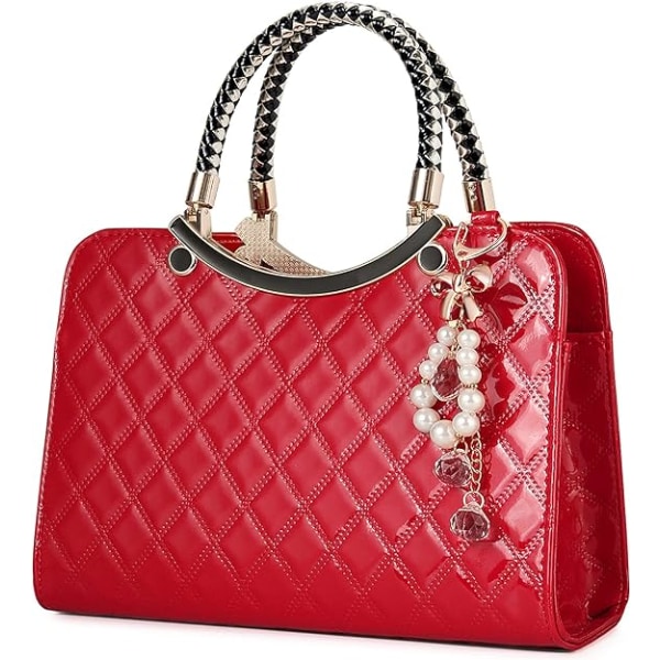 Skinnende Laklæder Dame Punge Satchel Håndtasker Damer Mode Top Håndtag Håndtasker Crossbody Skuldertasker