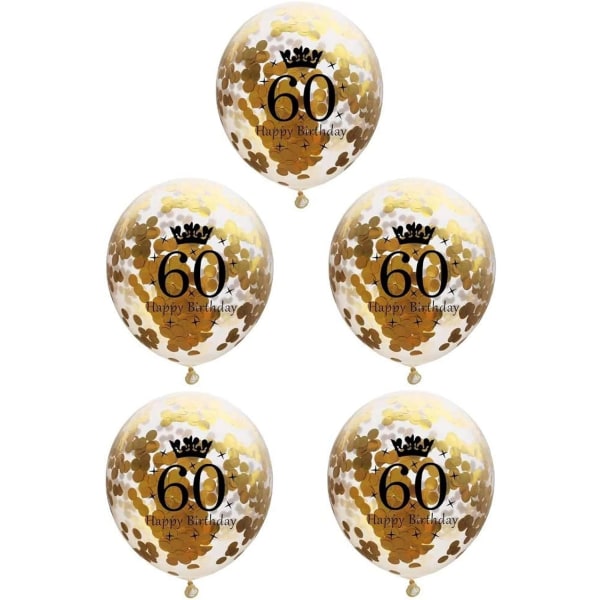 Antal balloner 60 guld - 60-års fødselsdagsdekorationer Balloner 12 tommer, balloner Nummer 60 balloner Guldballoner Fødselsdagsfestdekorationer