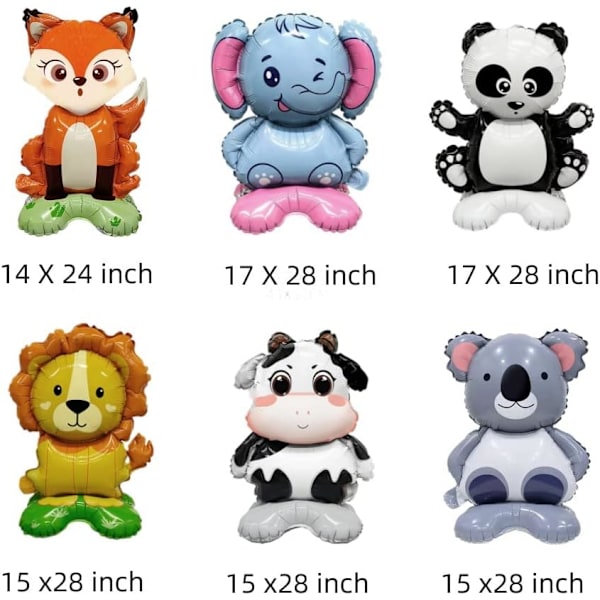 Jungle Safari Dyreballoner, Kæmpe Ræv Løve Elefant Folie Mylar Ballon til Børns Drenge Fødselsdag Baby Shower Fest Dekorationer